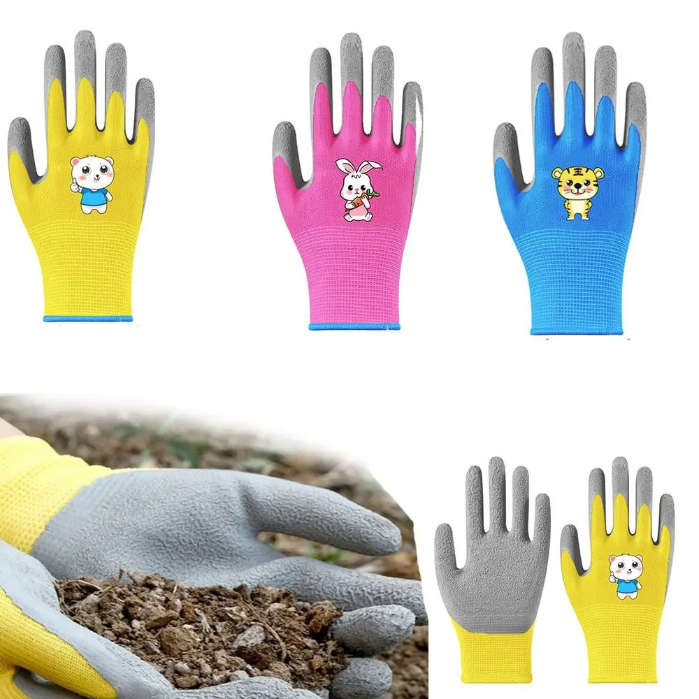 Waterproof Kid Gardening Gloves Non-Slip Breathable Garden Work Gloves Animal Pattern Safety Children Protective Glove Children