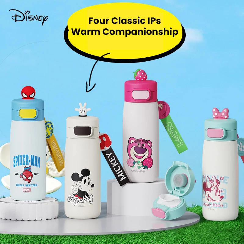 

Диснейлендские детские термосы из нержавеющей стали, 600 мл холодных и горячих стаканов, герметичность, защита от падения, детские мужские и женские бутылки воды