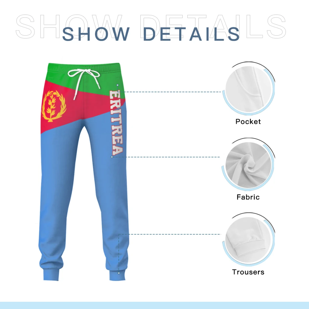 Mens Sweatpants Eritrea Flag Eritrean Pants with Pockets Joggers Soccer Football Multifunction Sports Sweat With Drawstring