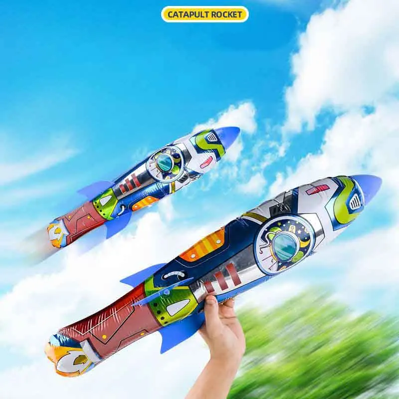 

New Hand-thrown Non-powered Rocket Children's Outdoor Parent-child Interactive Toys Inflatable Press Catapult Skyrocket Toy