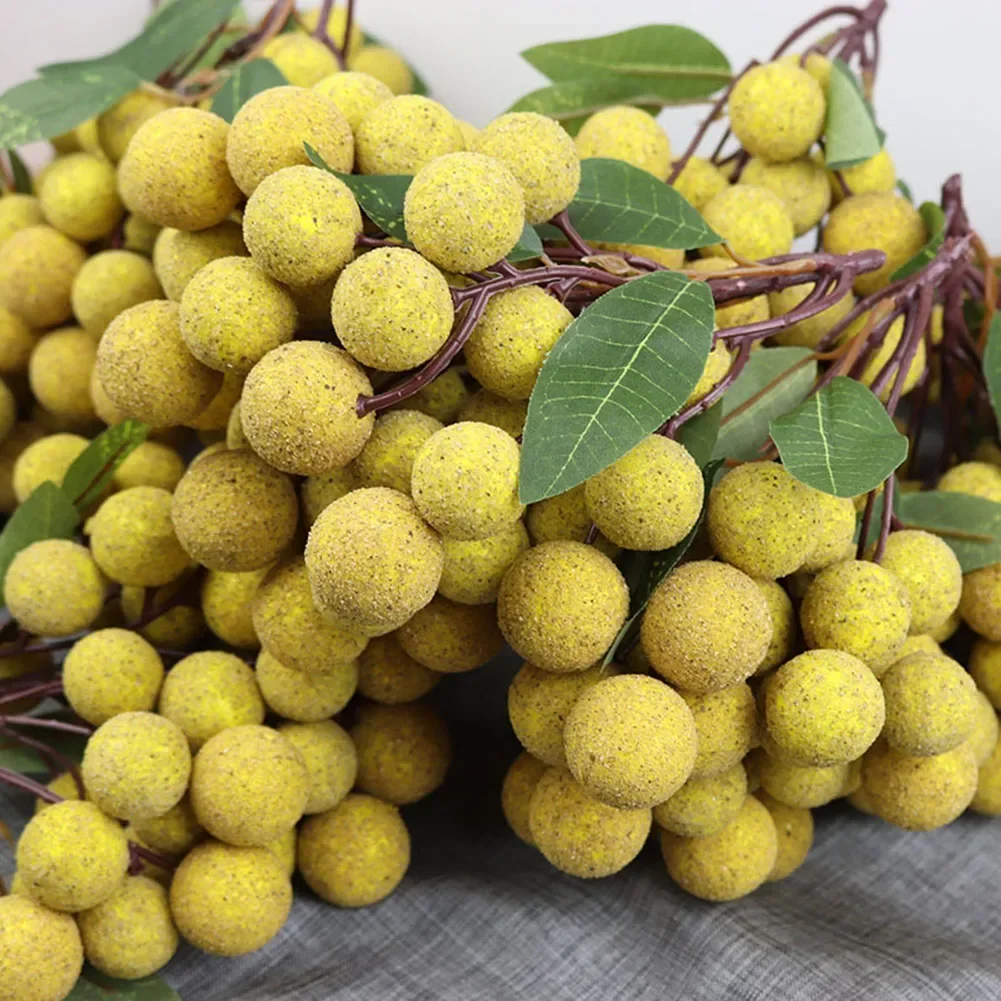 1pcs Artificial Fake Fruit Longan Fruit Model Shopwindow Ornaments Photo Props Flower Arrangement Decor Simulation Fruits Props