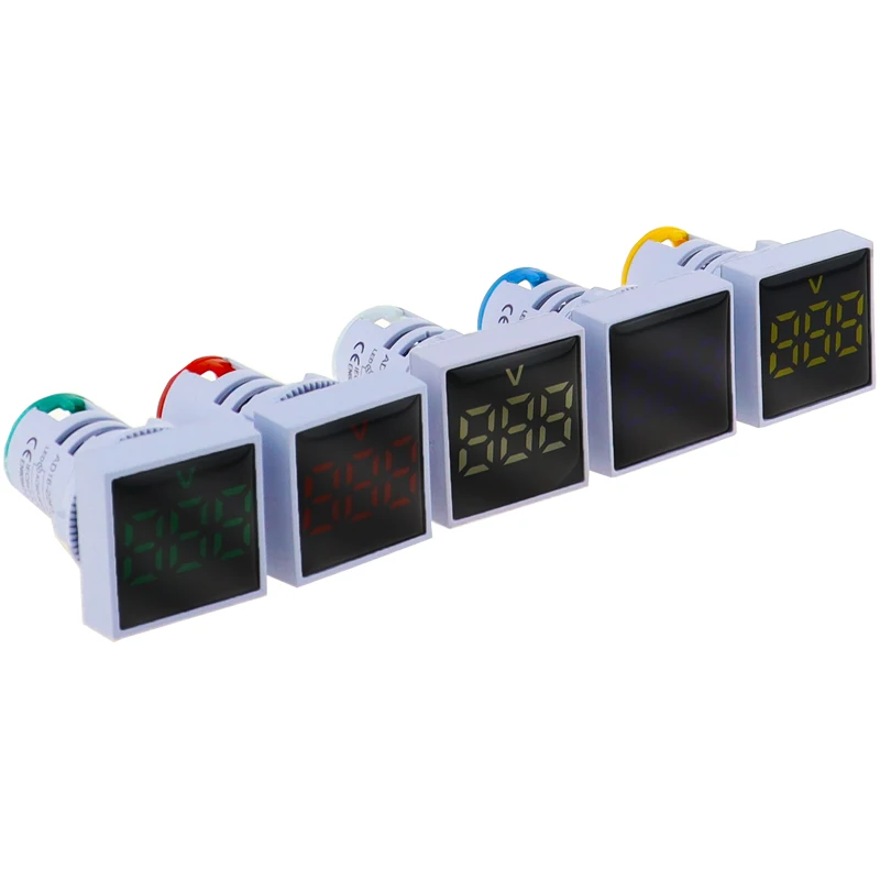 Nieuwe Stijl 22Mm Beschermende Film Mini AC20-500V Digitale Display Ledvoltmeter Voltage Meter Pilot Light Signal Lamp Indicator