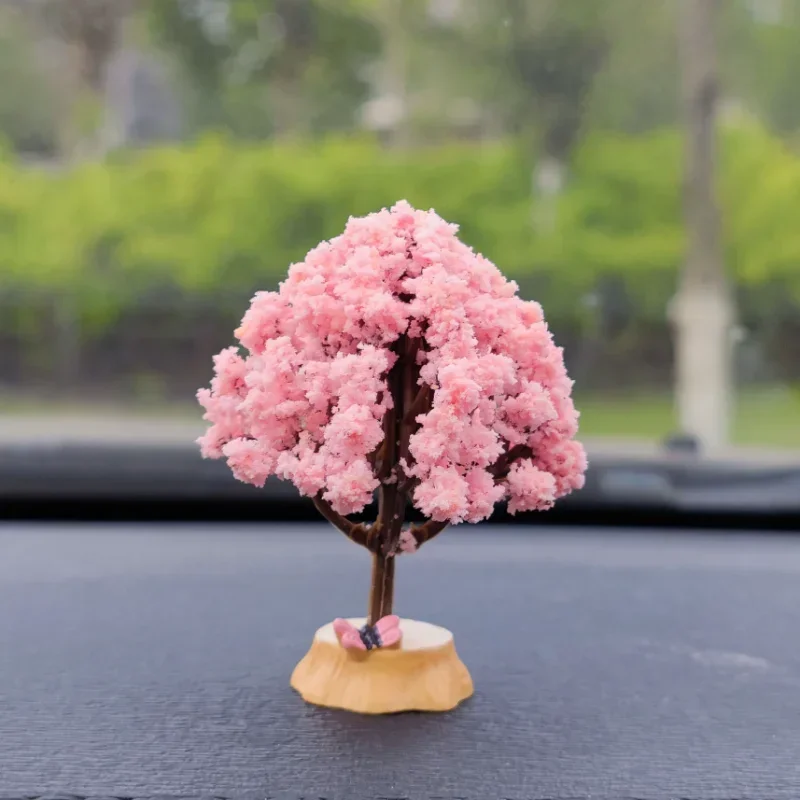 New Car Mini Tree Decorations Center Console Car Mounted Green Plant Accessories Simulated Flower Decoration Cute Gift for Girls