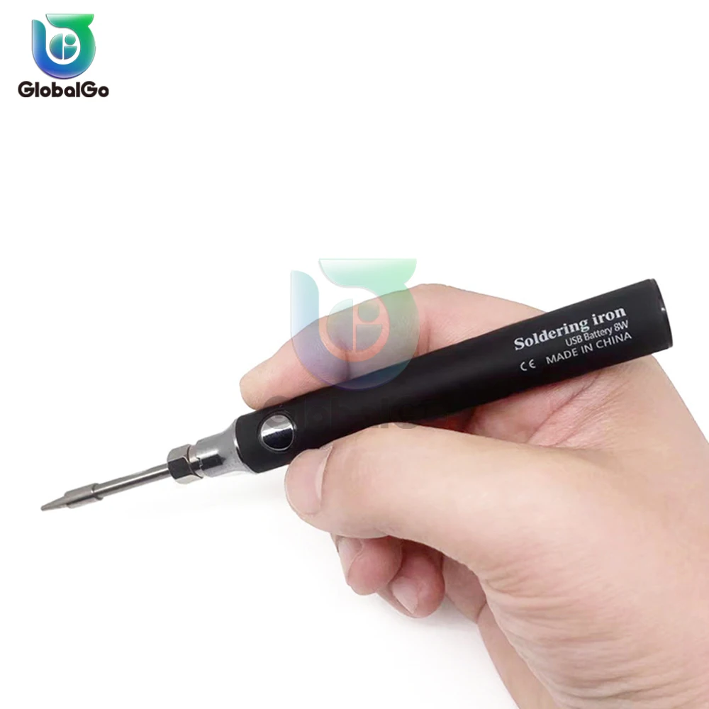 Mỏ hàn sạc USB Bộ mỏ hàn điện 5V 8W sắt Hàn kỹ thuật số có thể điều chỉnh nhiệt độ kèm giá đỡ dây thiếc