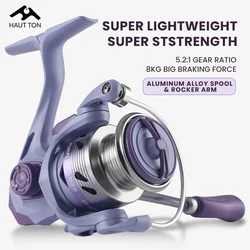 HAUT TON Halloween Purple Spinning Reel 5.2:1 Gear Ratio 8KG Max Drag Ambidexious For Outdoor Saltwater And Freshwater Fishing