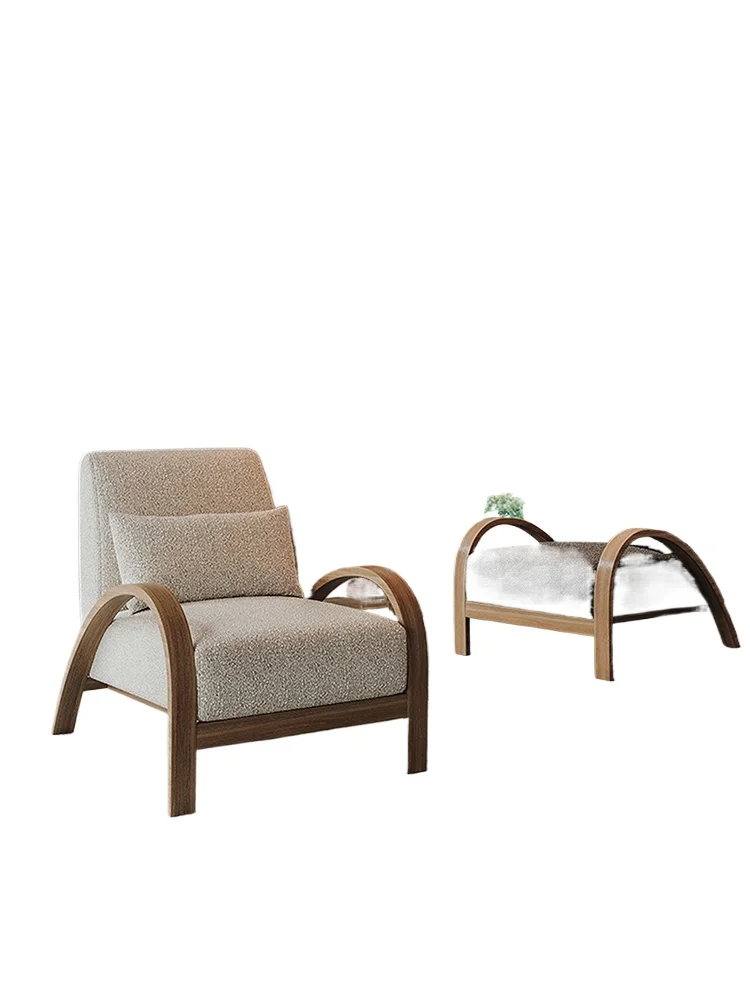

Wabi Sand Wind Single Sofa Chair Designer Japanese Cream Wind Living Room Balcony Leisure Lazy Chair Light Luxury High-end