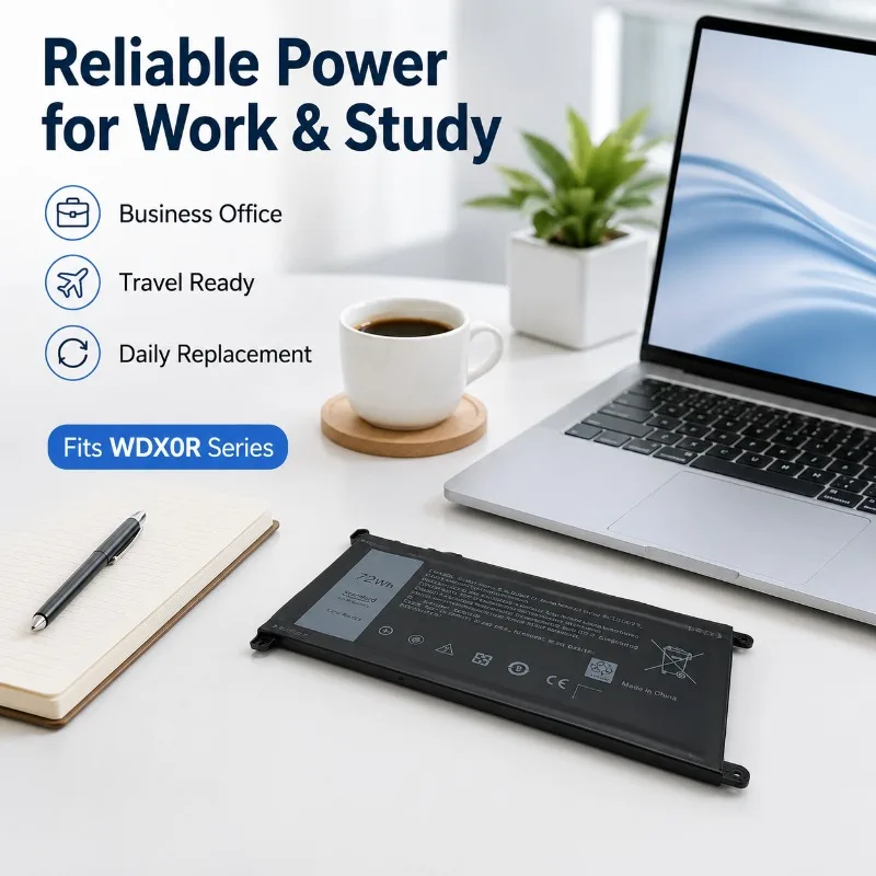 WDX0R 7.6V 42Wh Rechargeable Li-ion Replacement Battery for 7472 7368 7378 5368 Notebook PC Repair New Spare Laptop Battery Pack