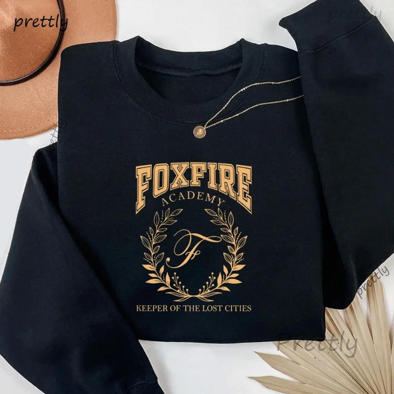 

Толстовка Foxfire Academy Harajuku, винтажная толстовка с круглым вырезом для любителей книг, пуловер, уличная одежда Y2k, женская одежда