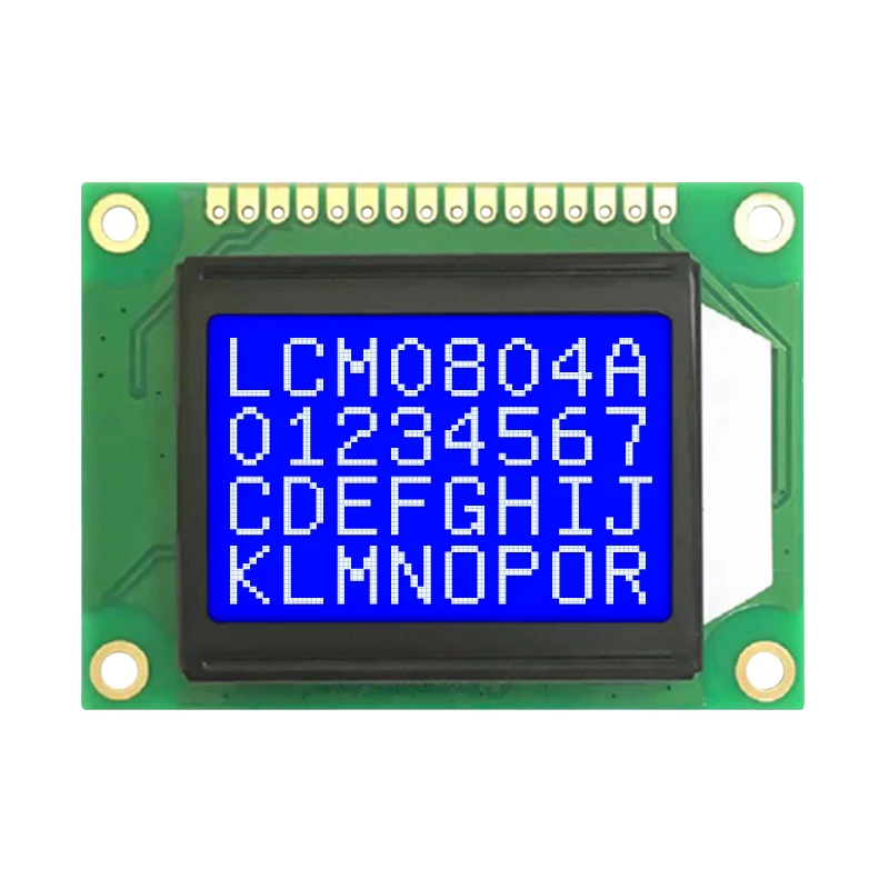 LCD0804A Módulo de exibição LCD azul 8x4 caracteres LCD Backlight, 61.9*44.9mm LCM0804 display AIP31066.5V
