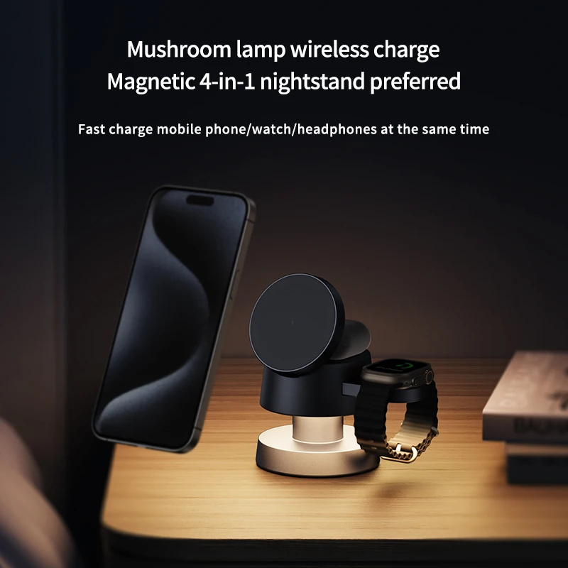 3 in 1 Magnetic Wireless Charger For iPhone 16 15 14 13 12 Fast Charging Station For Apple Watch 10 9 8 7 6 5 4  for AirPods