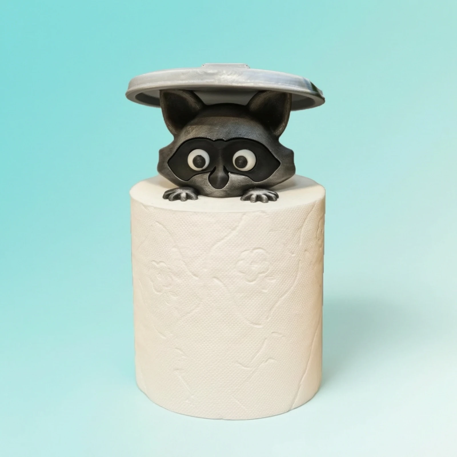 Raccoon Bathroom Tissue Holder Animal-Themed Bathroom Tissue Holder with Lid Bathroom Accent Cute Decor Playful for Powder Room