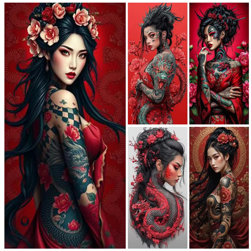 

2025 New DIY All-Directional/Arc Diamond Painting Jewelry Cross-Stitch - Woman and Dragon - Dragon Princess - Wall Art for Home