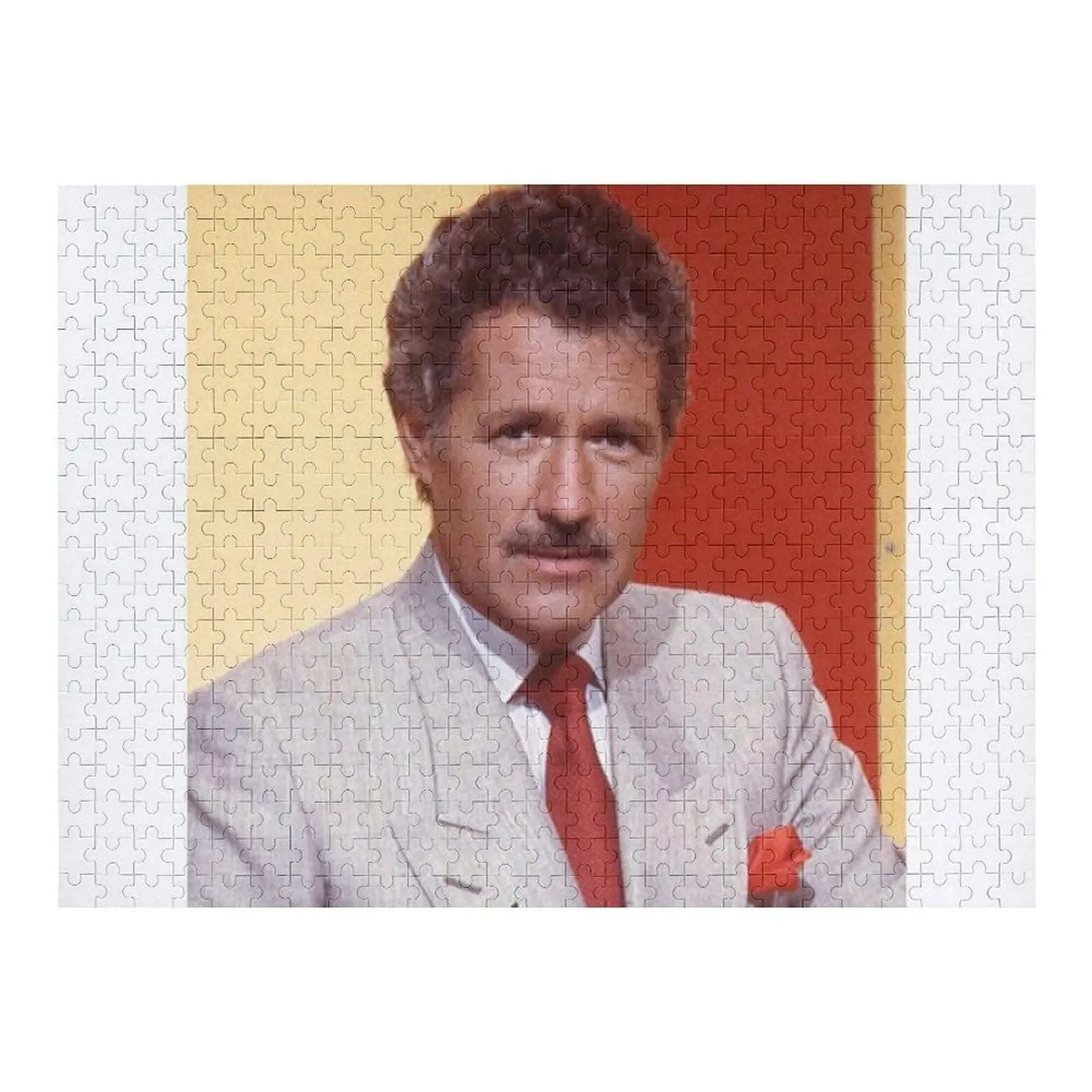 

Alex Trebek with mustache 1988 color photo Jigsaw Puzzle Personalized Photo Gift Christmas Gifts Puzzle