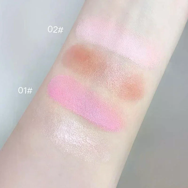 Cappuvini Water Shining Cheek Blush Highlighter Cream High Gloss Glitter Rouge Natural Brighten Face Contouring Blush Makeup - Kremowy rozświetlacz do policzków z efektem wysokiej połysku, naturalny rozświetlacz do konturowania twarzy