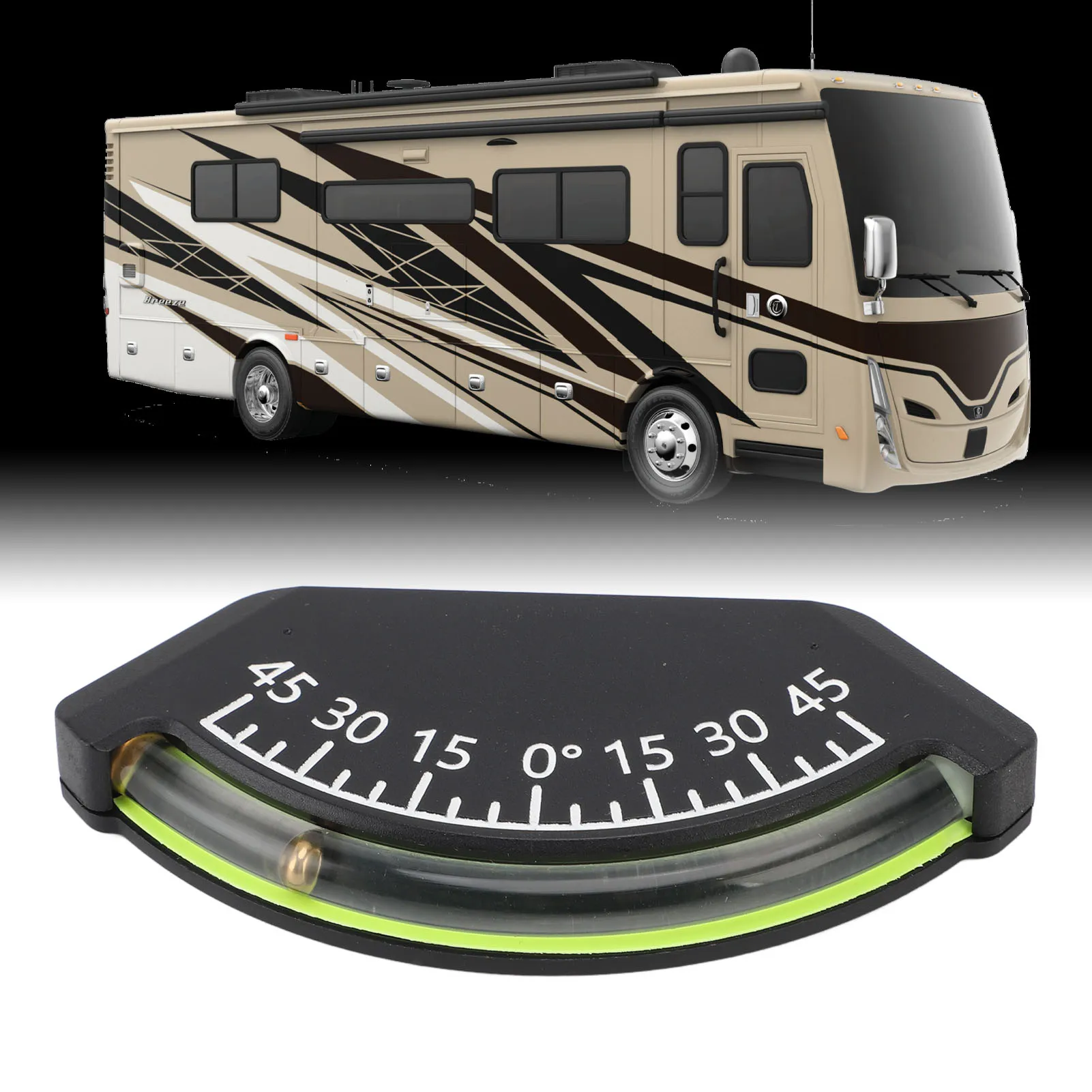 RV Inclinometer 45 Deg Inclinometer Accurate Measurement Impact Proof Easy Install for Off Road Vehicle Truck RV Trailer Boat