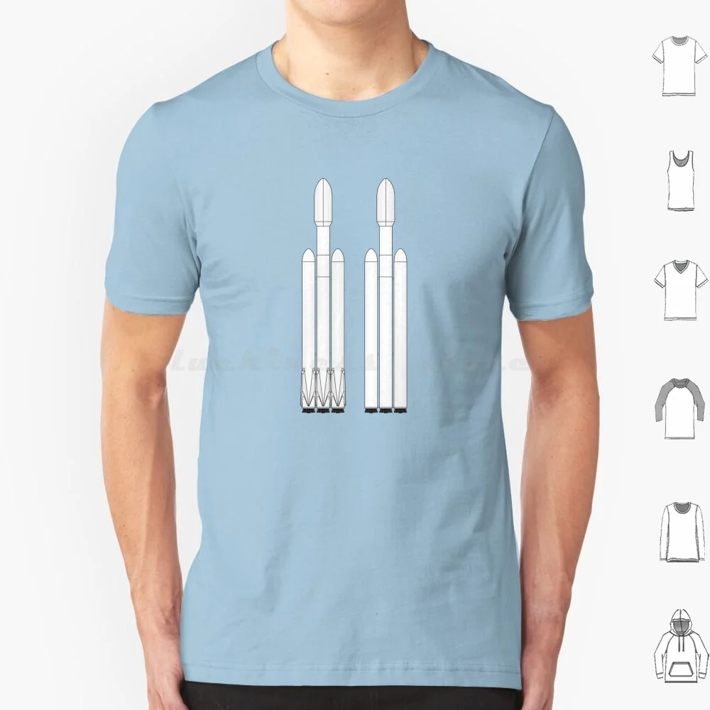 Falcon Heavy Diagram T Shirt Big Size 100% Cotton Spacex Space Rocket Rockets Fairing Booster Landing Legs Elon Musk Elon Musk