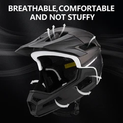 Eastinear's New Adult Bicycle Helmet Full-face Detachable Outdoor Sports Motorcycle Skateboard Riding Helmet Protects the Head