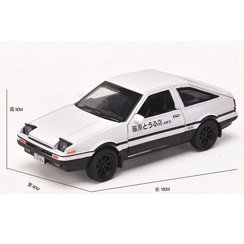 1:32 AE86 Alloy Diecast Car Model Vehicle Light Sound Simulation Pull Back Car For Kid Toys Gifts