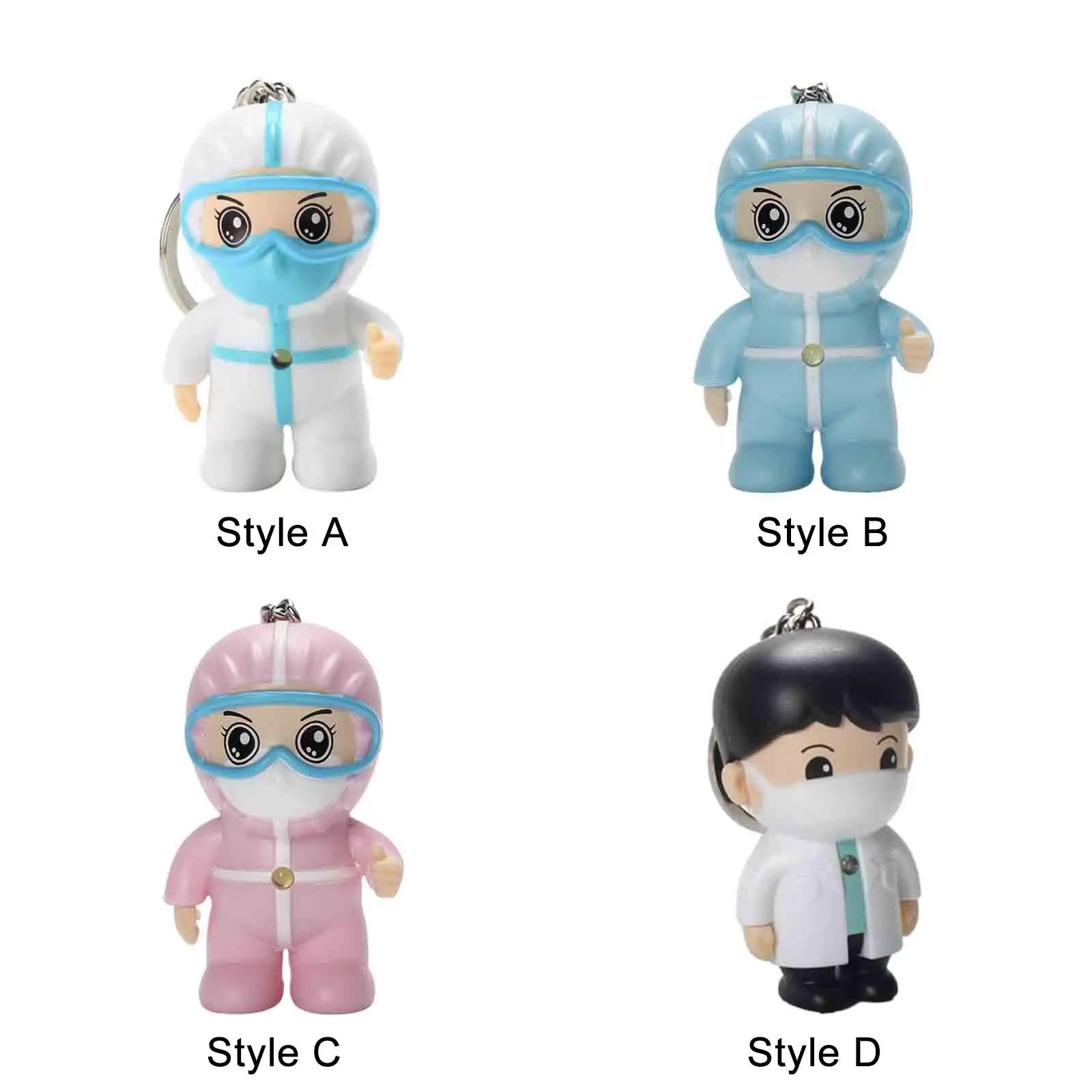 Nurse Keychain Employee Cartoon Nurse Graduation Present Pendant Keyring Nurse Appreciation Gifts for Holiday Celebration Party