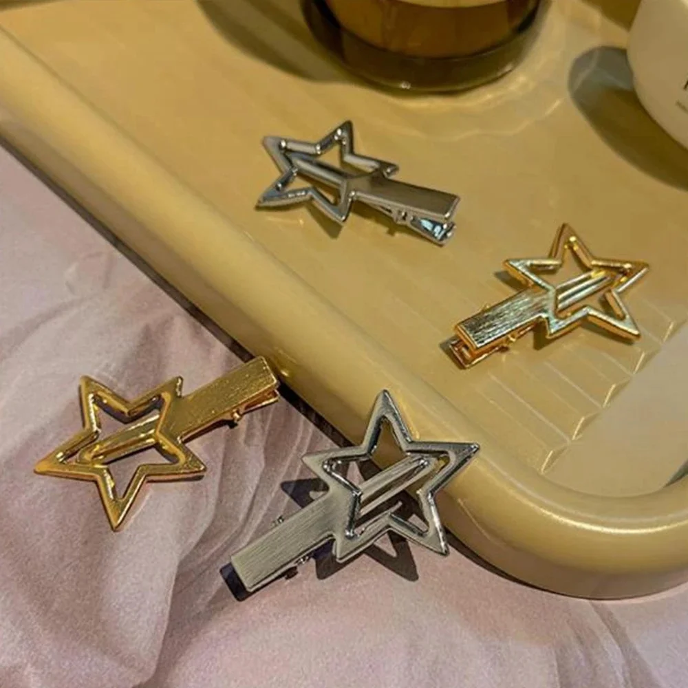 

Заколки для волос в стиле Y2K с пентаграммой для женщин и девочек, милые и стильные заколки-уточки в форме звезды, модные аксессуары для волос, идея для подарка