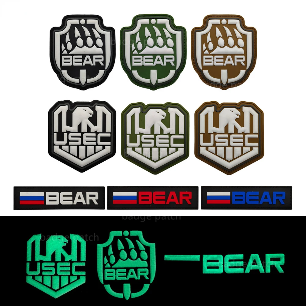 PVC Russia Flag Tactical Military Patch Russia Escape from Tarkov USEC BEAR Vest Uniforms badges Infrared Reflective IR Applique