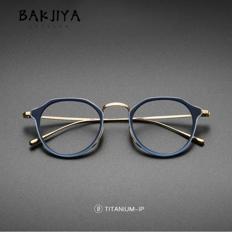 

Vintage Pure Titanium Acetate Glasses Frame High Quality Ultra-light Irregular Oval Men Women Fashion Full Rim Eyeglasses Frames