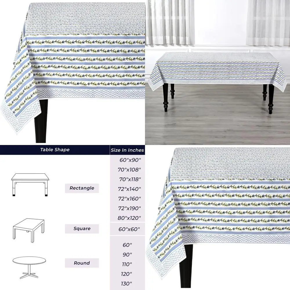 

Серая многоразовая хлопковая скатерть 100 x 48, с ручной набивкой, подходит для повседневного использования и особых случаев