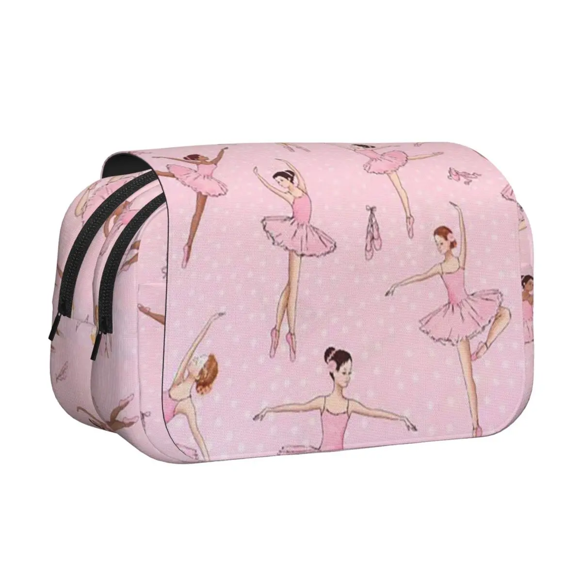 Ballet Dance Makes Me Free Ballerina Dancer Pencil Case Pencil Pouch Hard Shell Leather Big Capacity Pen Box Pencil Bag