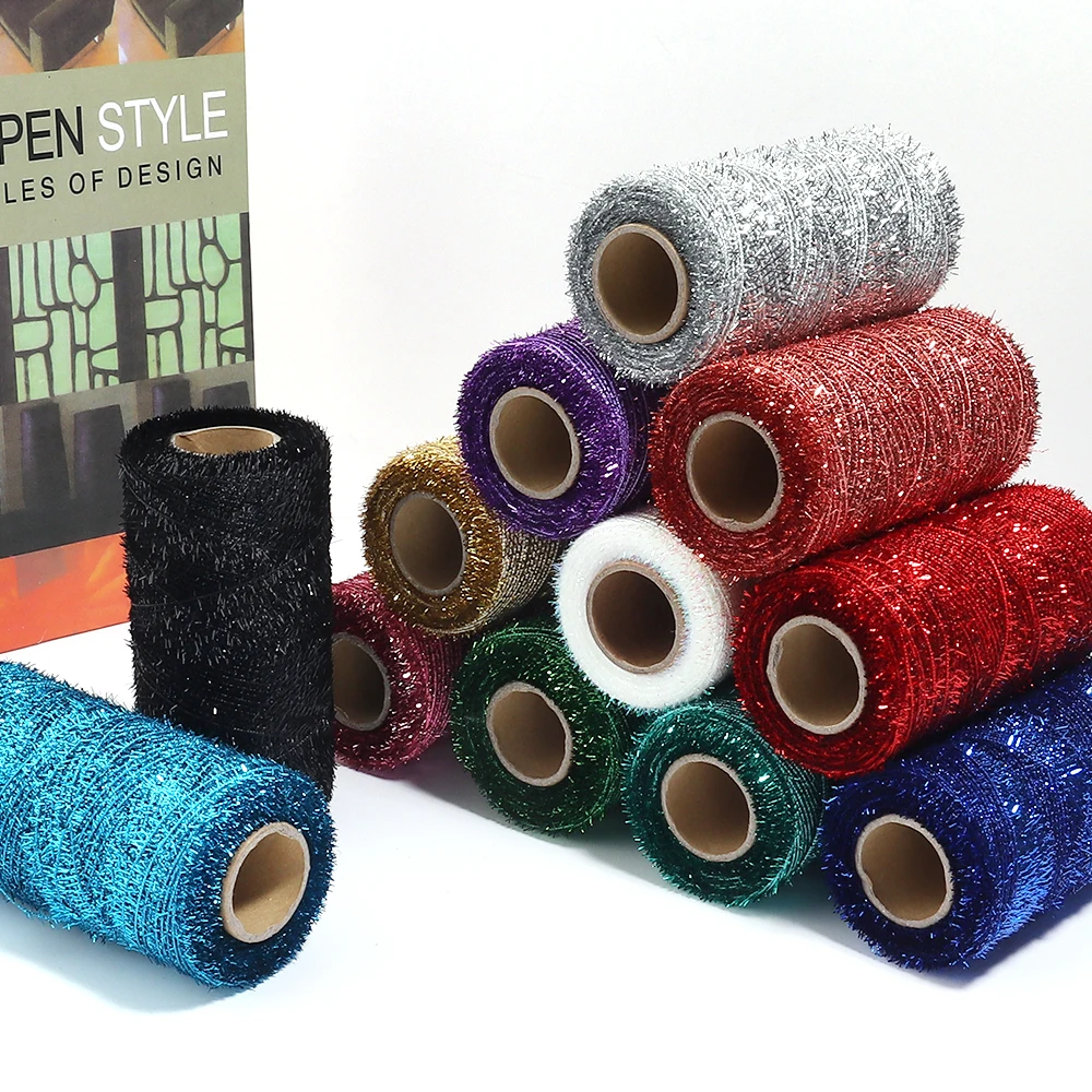 200 Yards Bunter Glitzer-Glassilkerfaden, Handgemachtes DIY-Seil, Weihnachtsdekoration, Geschenkverpackungsband, Gewebtes Seil-Zubehör – Detail 3
