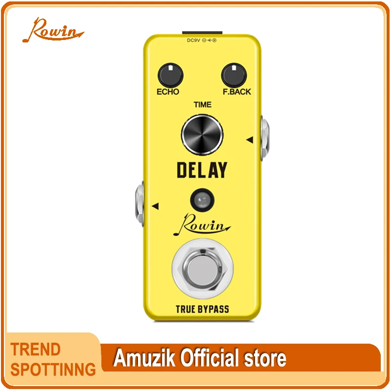 Rowin Portable Guitar Effect Pedal Bluesy Compressor Distortion Overdrive Tuner Chorus 9V 1A Adapter 10 Ways Pedal Power Supply