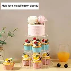 Cake Stand Multi-layered Acrylic Cake Dessert Display Stands Elegant Easy-to-install Statues for Showcasing Confections Cupcake