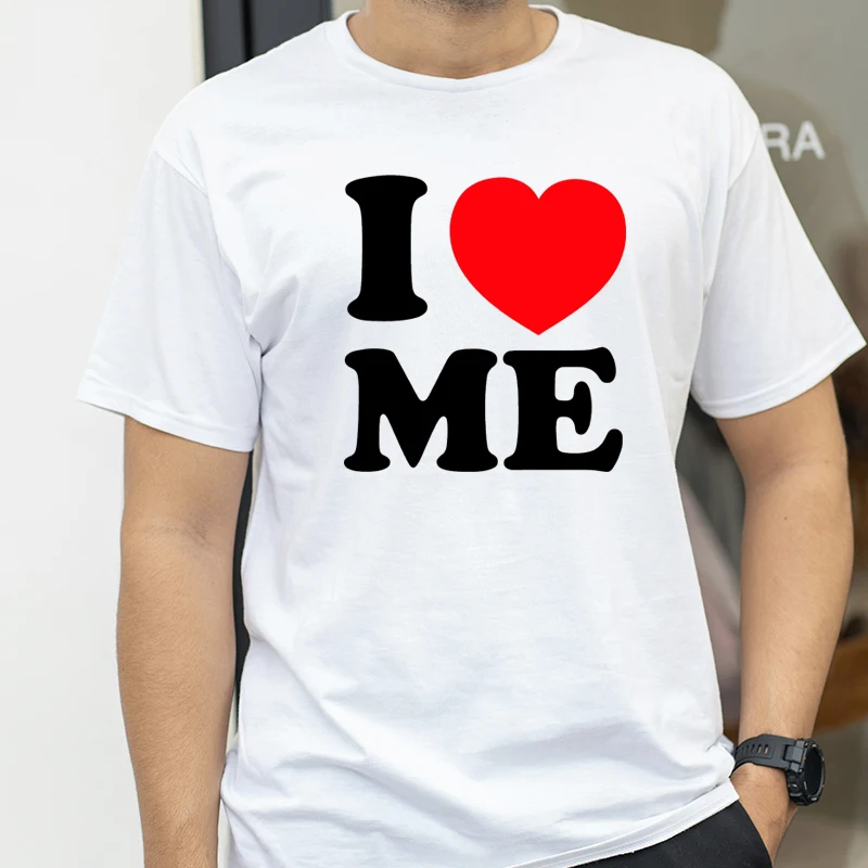 

Summer Funny I Love Me Red Heart Myself T Shirts Graphic Cotton Streetwear Short Sleeve Birthday Gifts T-shirt Mens Clothing