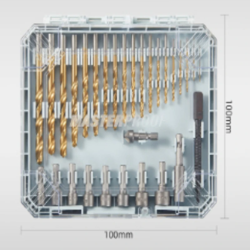 50/75/101pcs Combination Carbon Steel Drill Set Versatile DIY Furniture Manufacturing Tool Hand-Power Source Box
