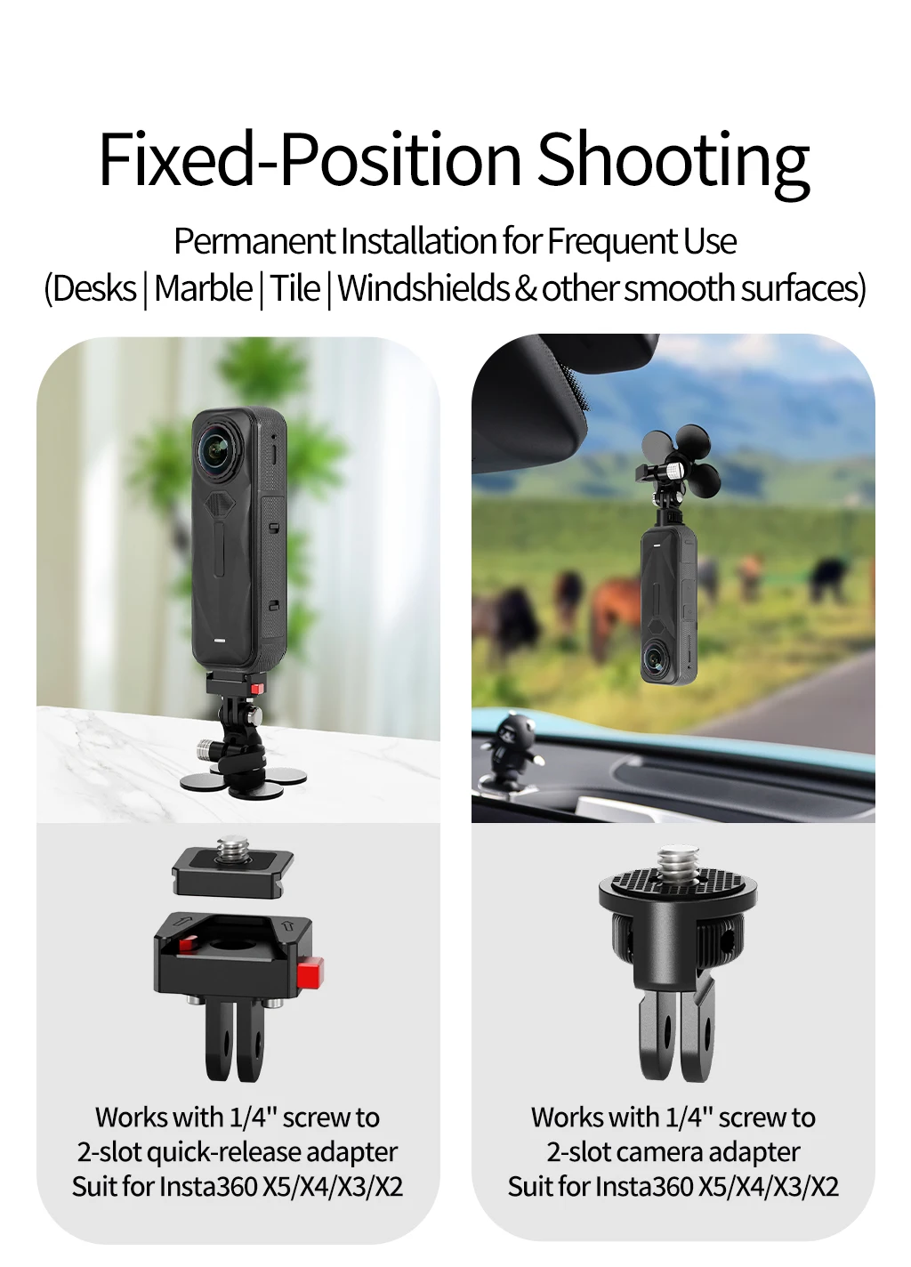 360 drehbare Helm-Kamerahalterung, flexible selbstklebende Basis, 17 mm Kugel für GoPro 13 12 11 Insta360 X4 X5 Ace Pro Motorradhalterung – Detail 9