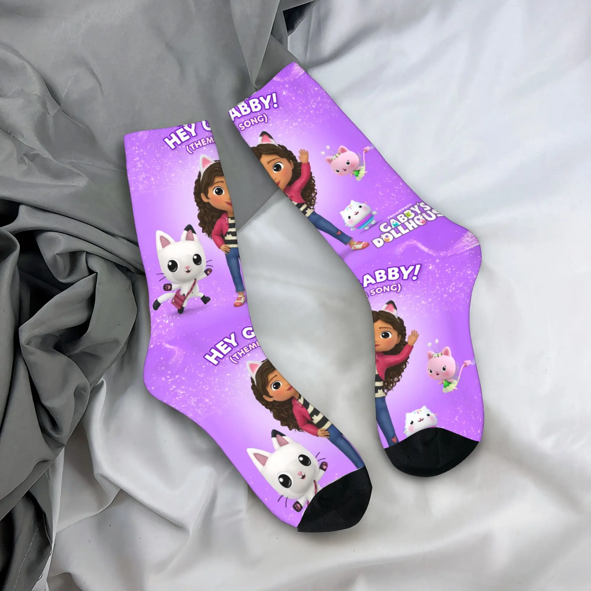 

Мужские носки Custom Kawaii Gabbys Dollhouse, унисекс, дышащие, теплые, с 3D-принтом, мультяшные, аниме, с изображением кота Габби, укороченные носки