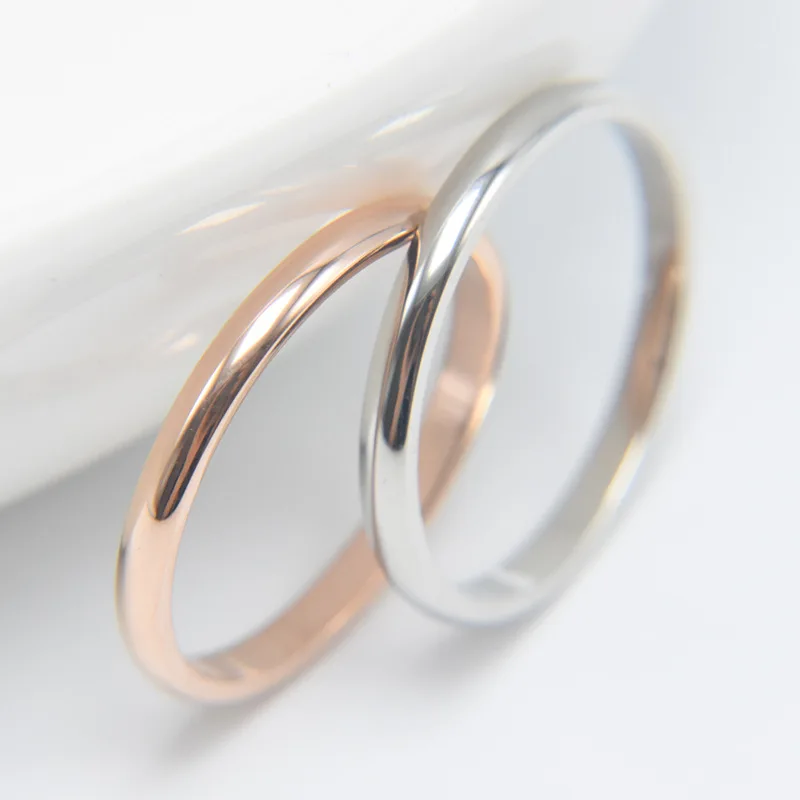 DARHSEN Fashion Jewelry Simple Women Rings Solid Polished Stainless Steel Black Silver Rose gold Color US size 3 4 5 6 7 8