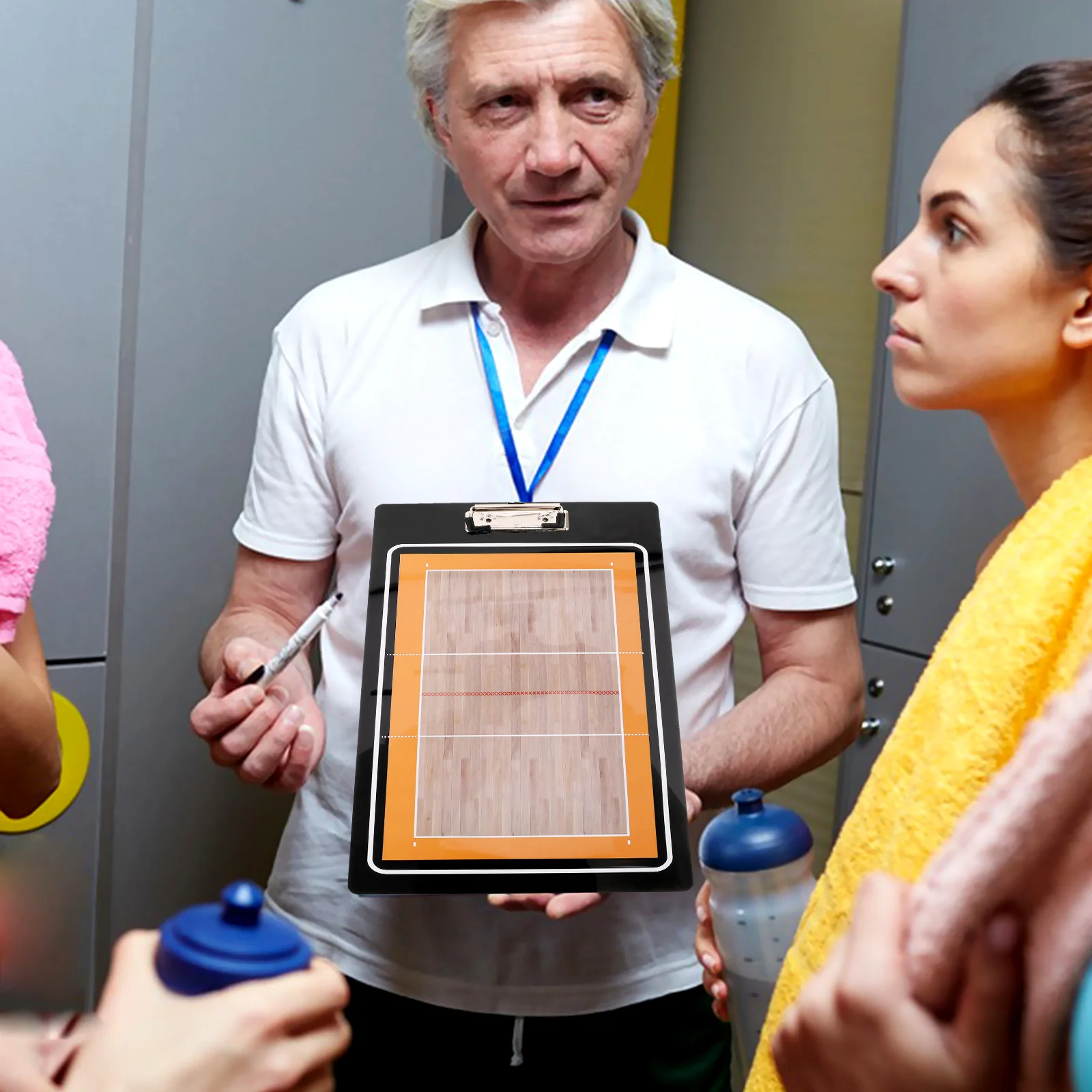 

Volleyball Magnetic Coaching Board Double Side PVC Portable Clipboard Volleyball Match Coaching Aid Training Board
