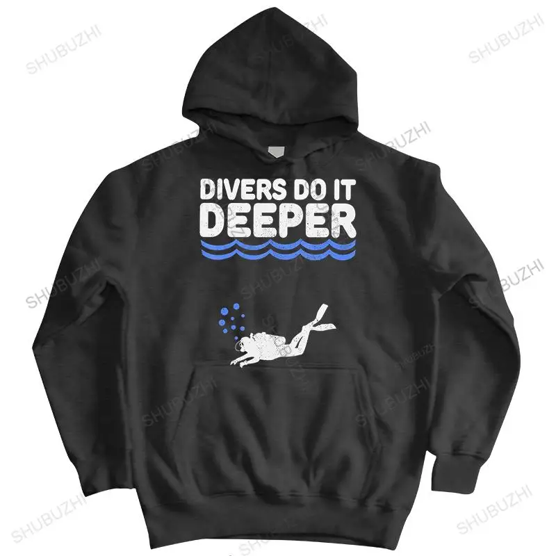 Unique Scuba Diving sweatshirt Tops for Men Divers Do It Deeper Underwater Adventure hoody Cotton Dive jacket Appare sweatshirt