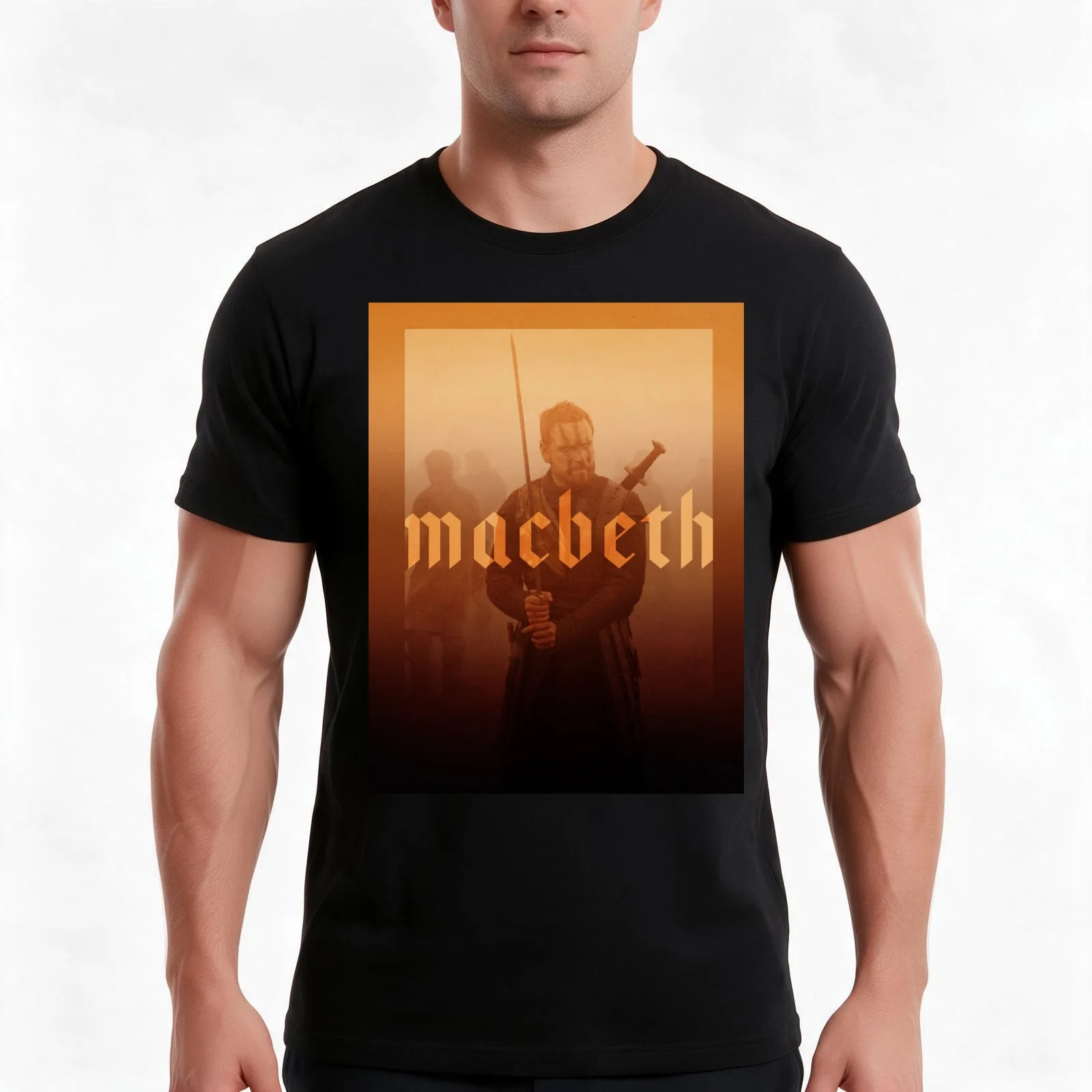 Macbeth T-Shirt, Summer Casual Cotton Tee, Oversized Streetwear Tops, Vintage Graphic Print, Loose Fit Short Sleeve, 100% Cotton