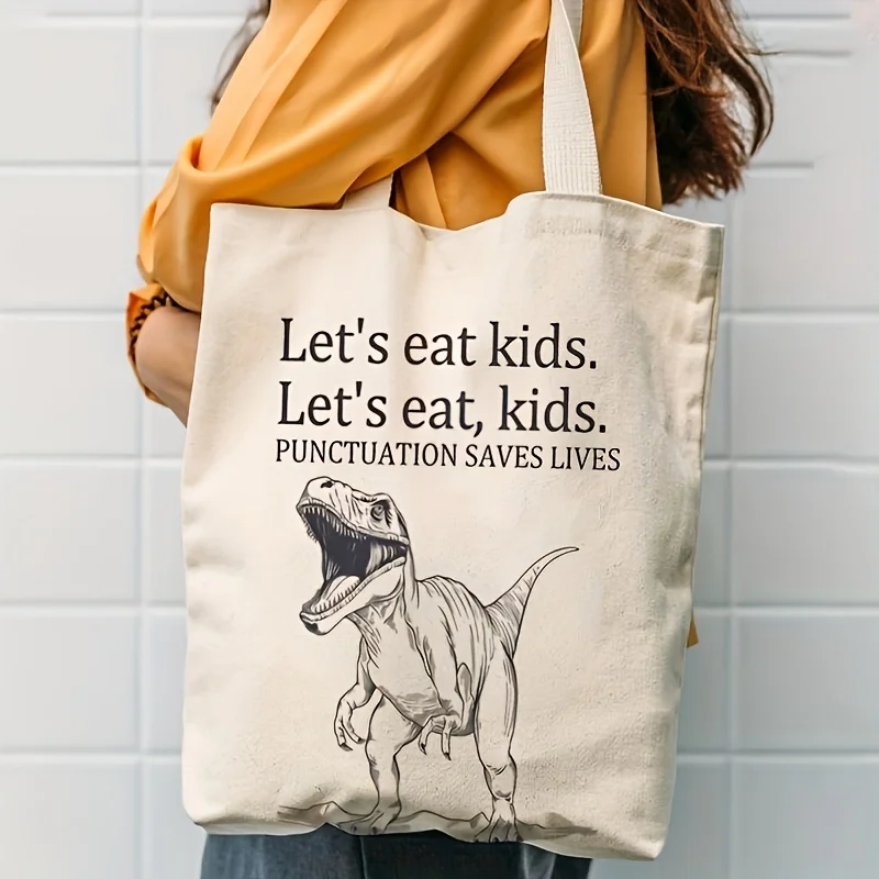 1pc Punctuation Meme Themed Printed Tote Bag, Reusable Shopping Bag,Suitable for Daily Use, Commute, School, Travel,A Funny Gift