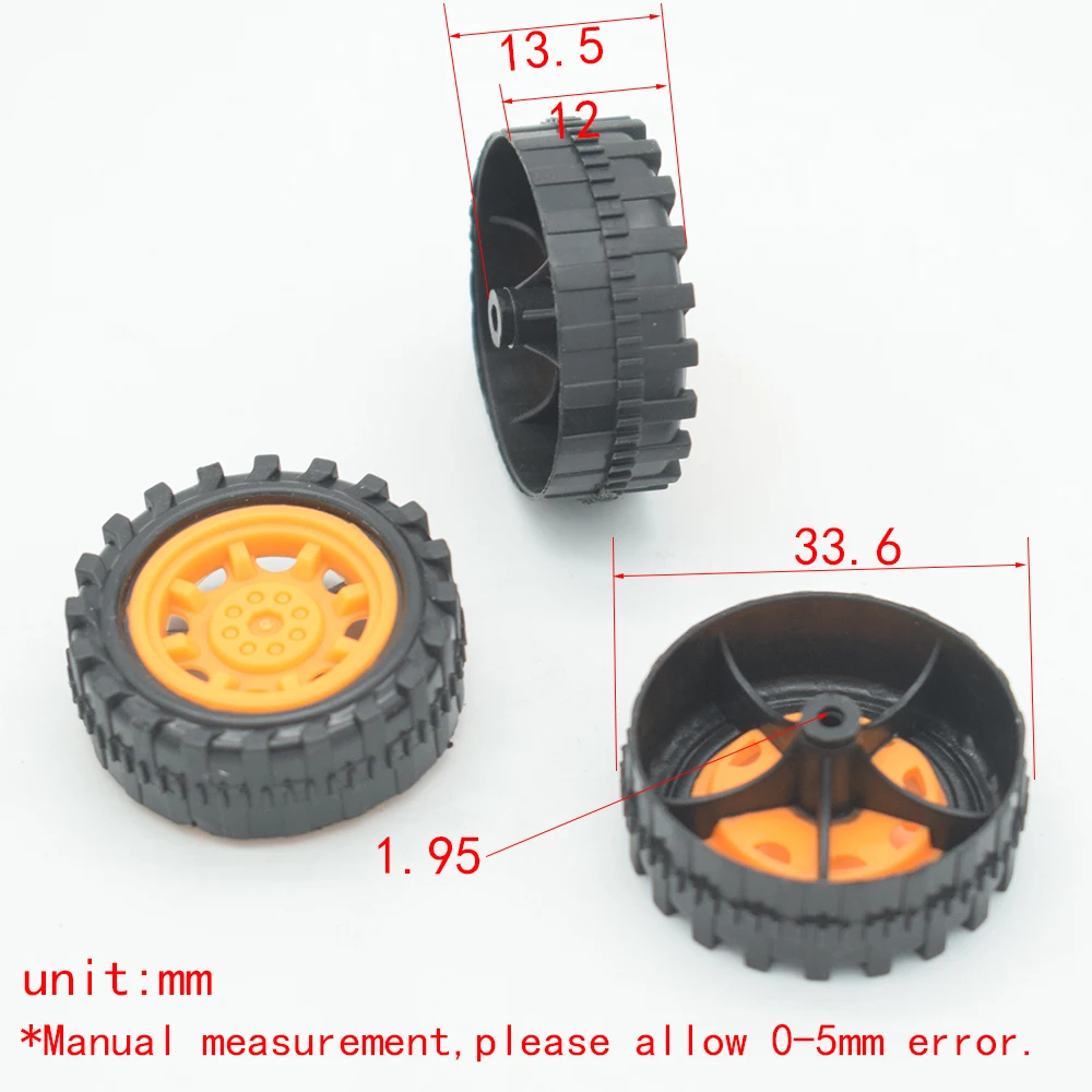 10/100Pcs 2X34Mm Plastic Wiel Dron Rc Auto Vliegtuig Robot Kinderen Speelgoed Voor Jongens Diy baby Accessoires Montessori Juguetes Nero WT342AY