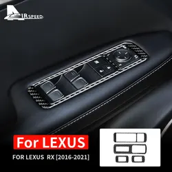 Real Soft Carbon Fiber for Lexus RX 2016 2017 2018 2019 2020 2021 Accessories Car Door Window Button Panel Sticker Interior Trim