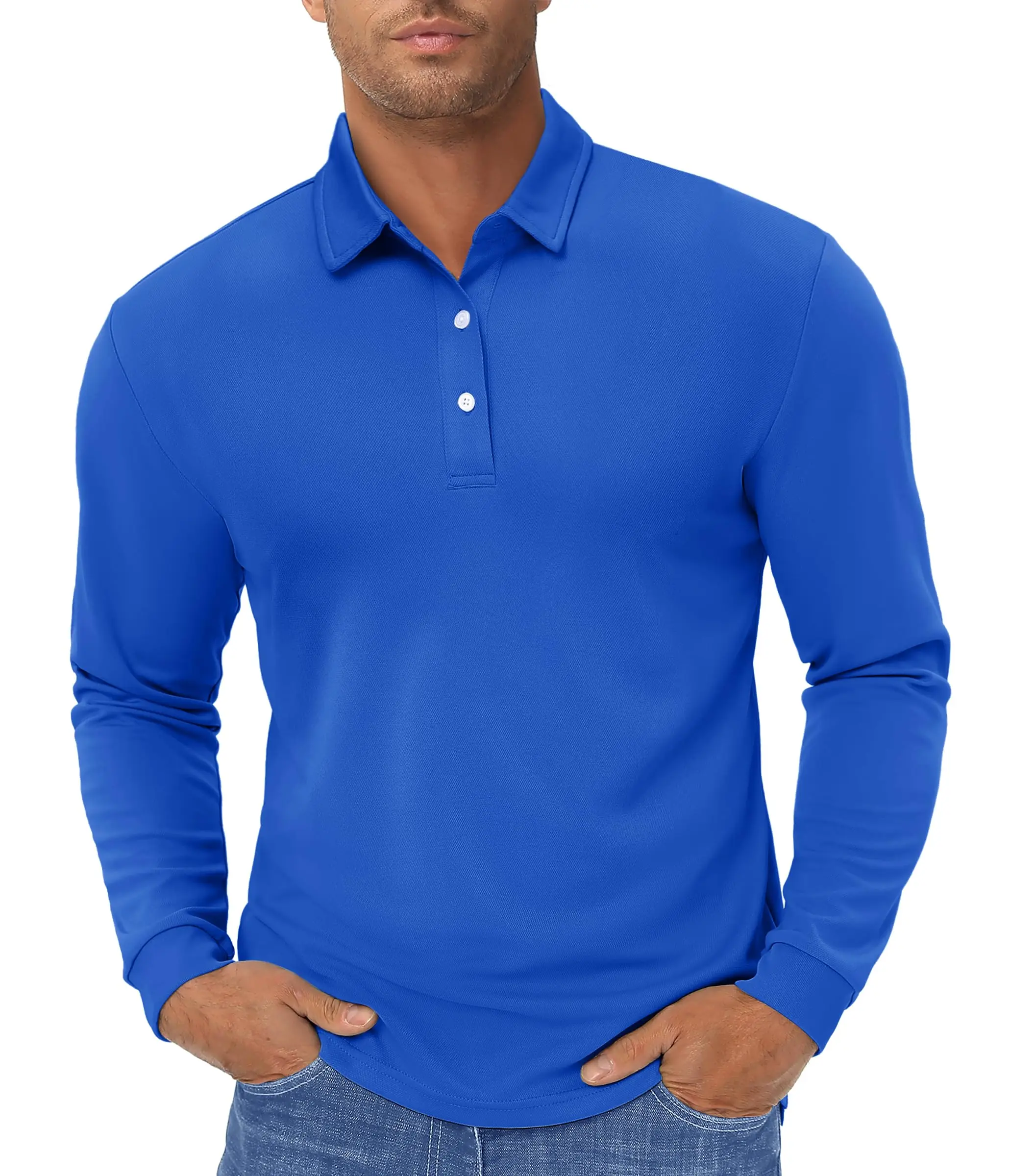 TACVASEN Long Sleeve Polo Shirt 3