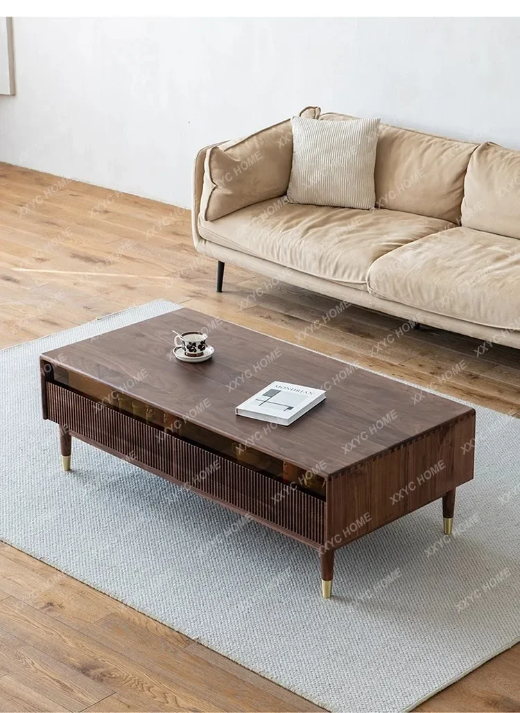 FFNorth America, all solid wood TV cabinet coffee table combination small apartment   furniture