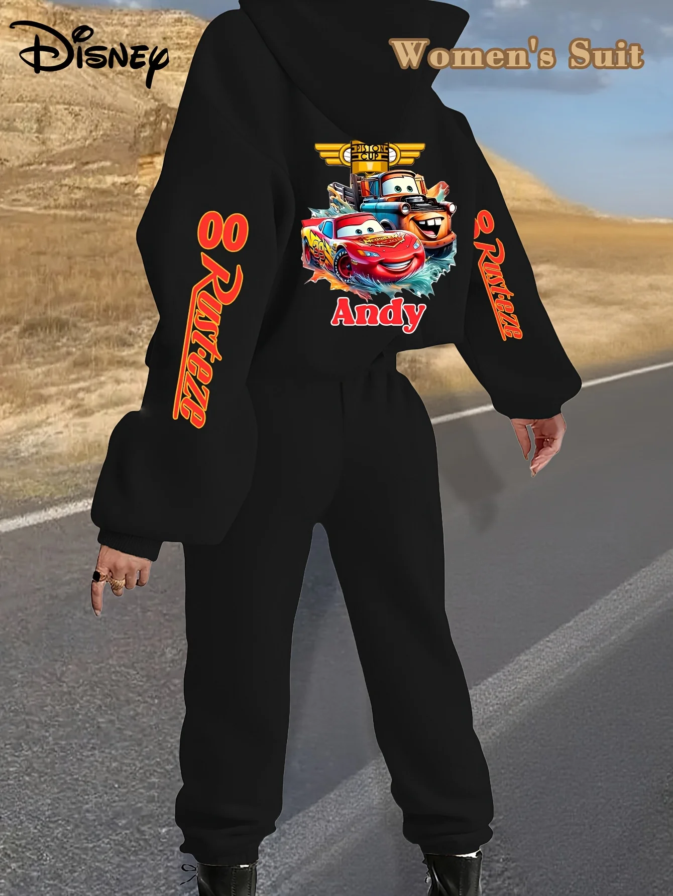 Nuova collezione Disney Cars Set con cappuccio autunno/inverno dolce e fresco Taglie forti Donna adulta Uomo Moda sportiva da strada
