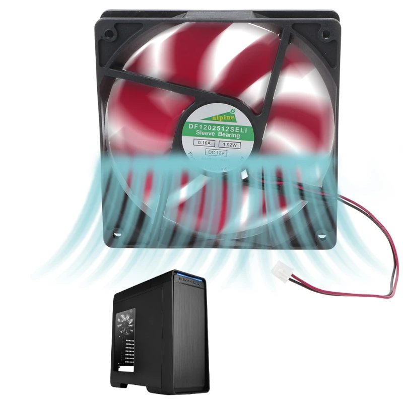 Двойные шарикоподшипники процессора 12x12x2,5 см для постоянного тока 12 В 0,16 А для бесщеточного охлаждения постоянного тока