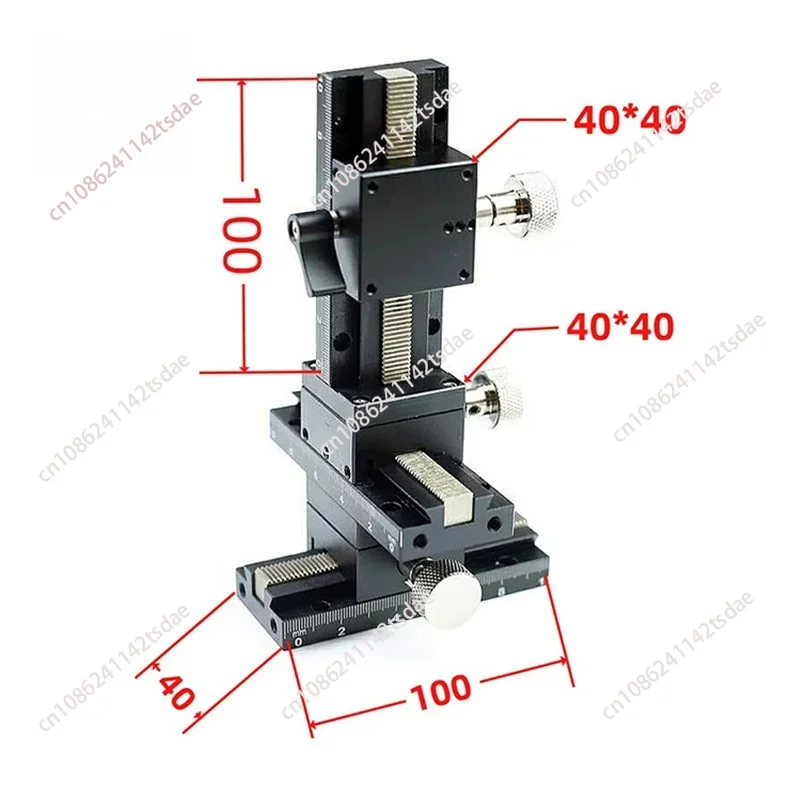 X-axis displacement platform, long-stroke gear rack, manual fine-tuning, small precision dovetail groove slide LWX40 slider