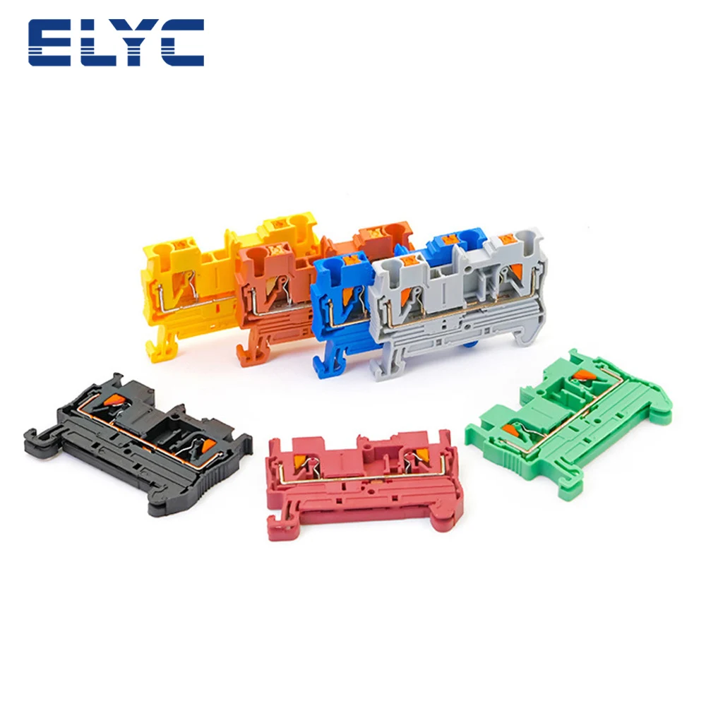 100PCS PT2.5 Push-In Termin Spring Plug Cable Screwless Electrical 2.5mm NS35 DIN Rail Terminal Block PT 2.5