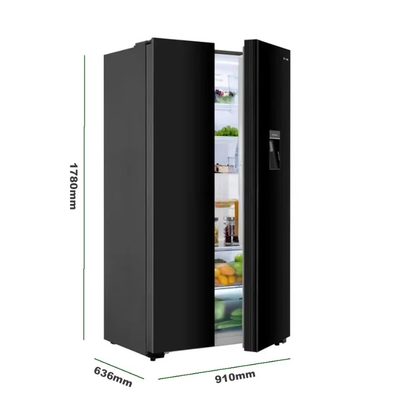 

SRB1 double-door refrigerator, household refrigerator, LCD touch screen with freezer water dispenser, side-by-side air cooling