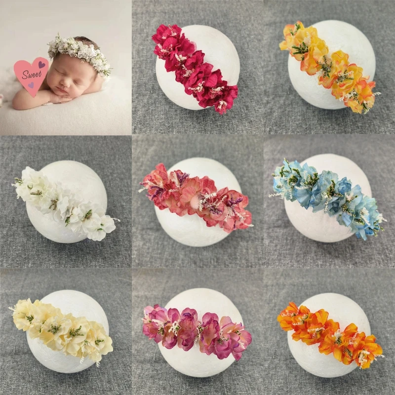 Adjustable Hairband Flower Headwear for Newborn Photoshoots and Shower Parties
